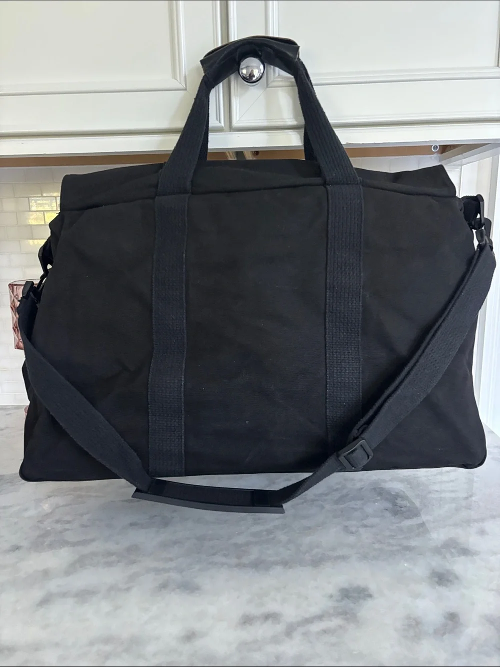 Black Canvas Messenger Bag